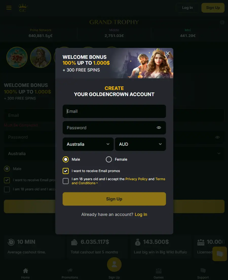 Golden Crown app login